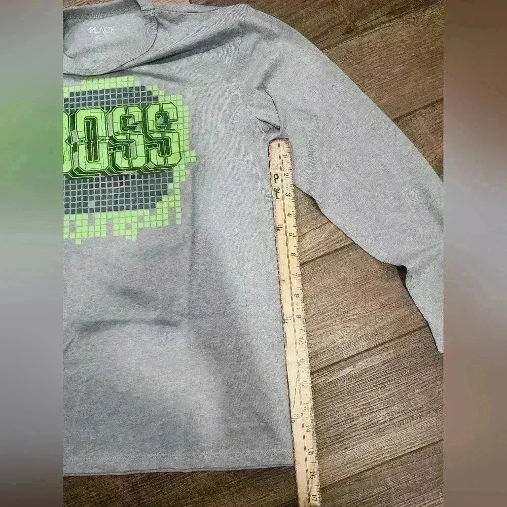 Children's Place Boys XL 14 Long Sleeve Tee Grey 